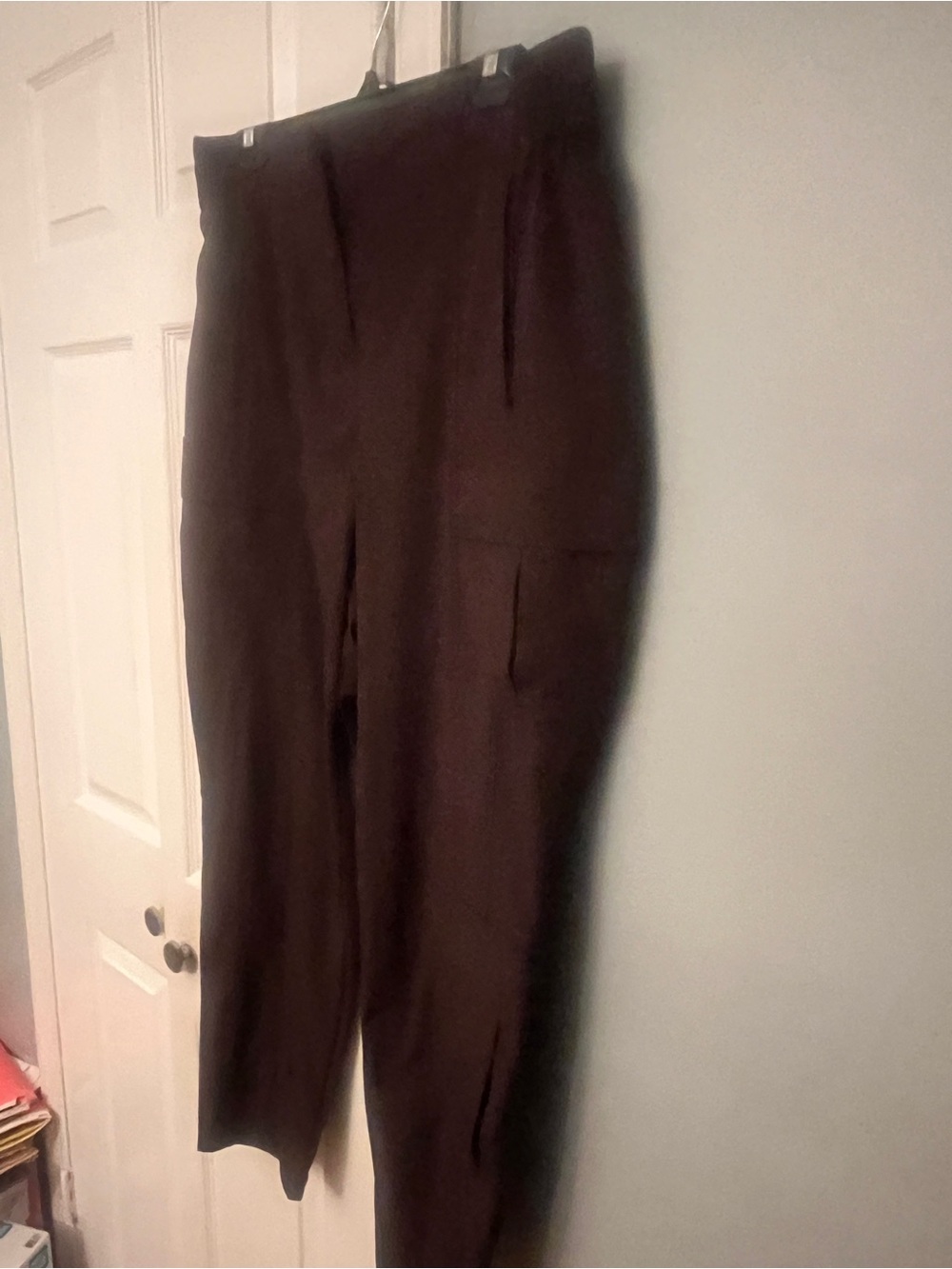 High-Waist Wide Leg Women's Pants in Dark Brown